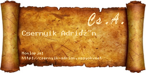 Csernyik Adrián névjegykártya